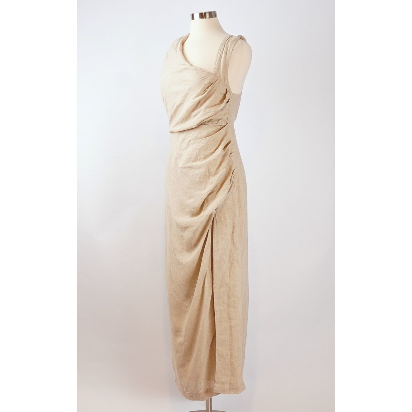 By Anthropologie Asymmetric Linen Maxi Dress - M