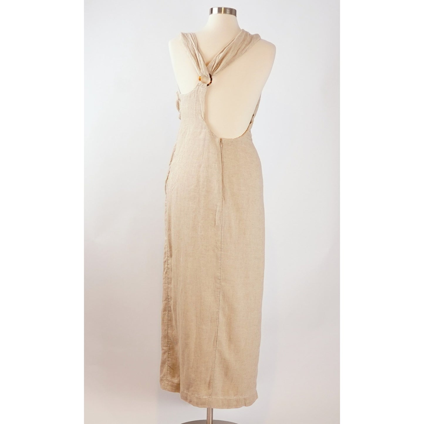 By Anthropologie Asymmetric Linen Maxi Dress - M