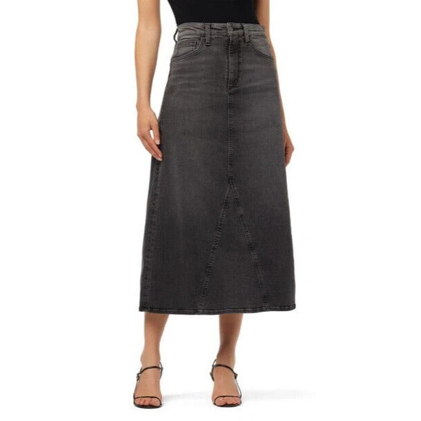 Joe's Denim Faye Skirt in Faded Black Gray Midi/Maxi - 27