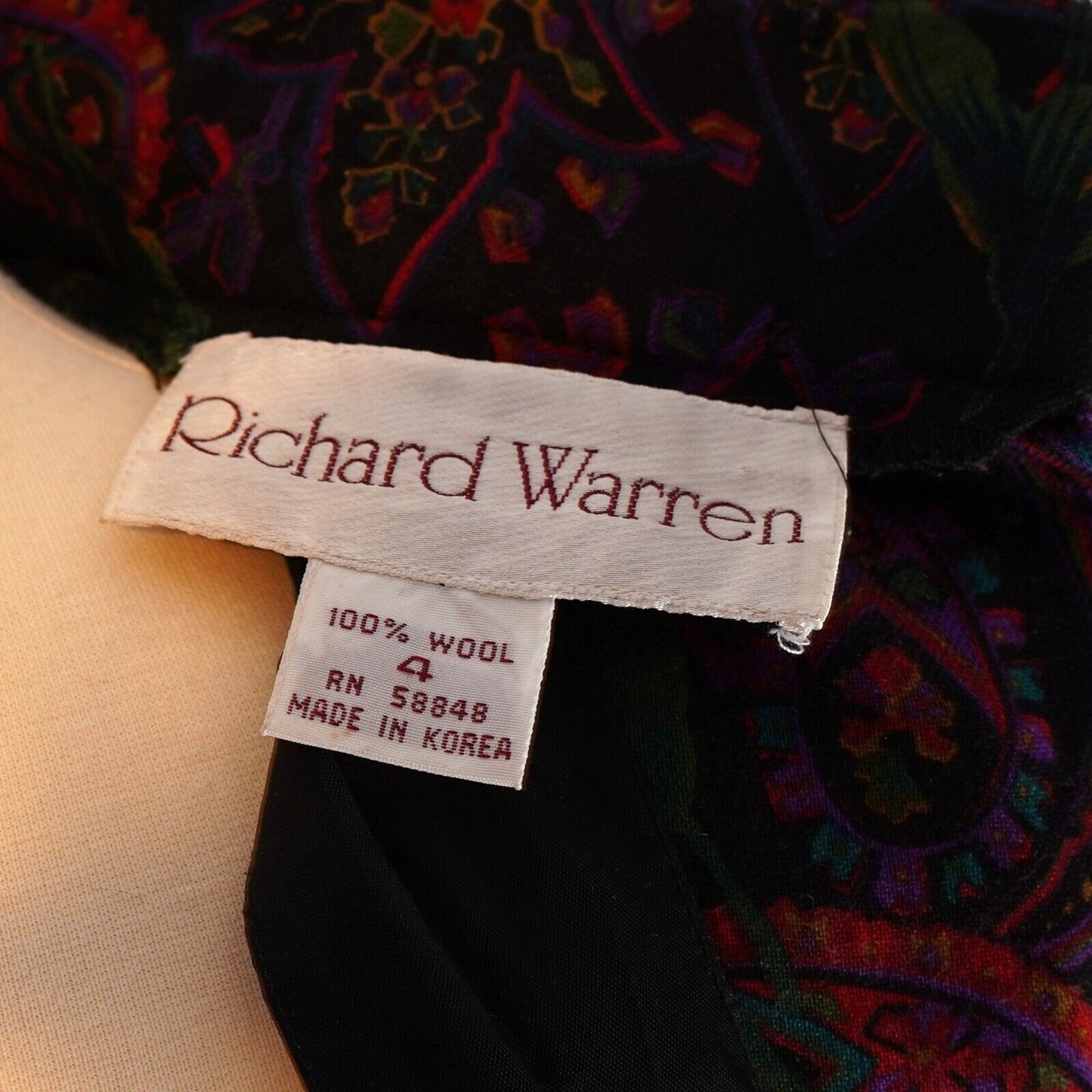 Richard Warren Floral Paisley Wool Dress - 4 - Vintage 80's