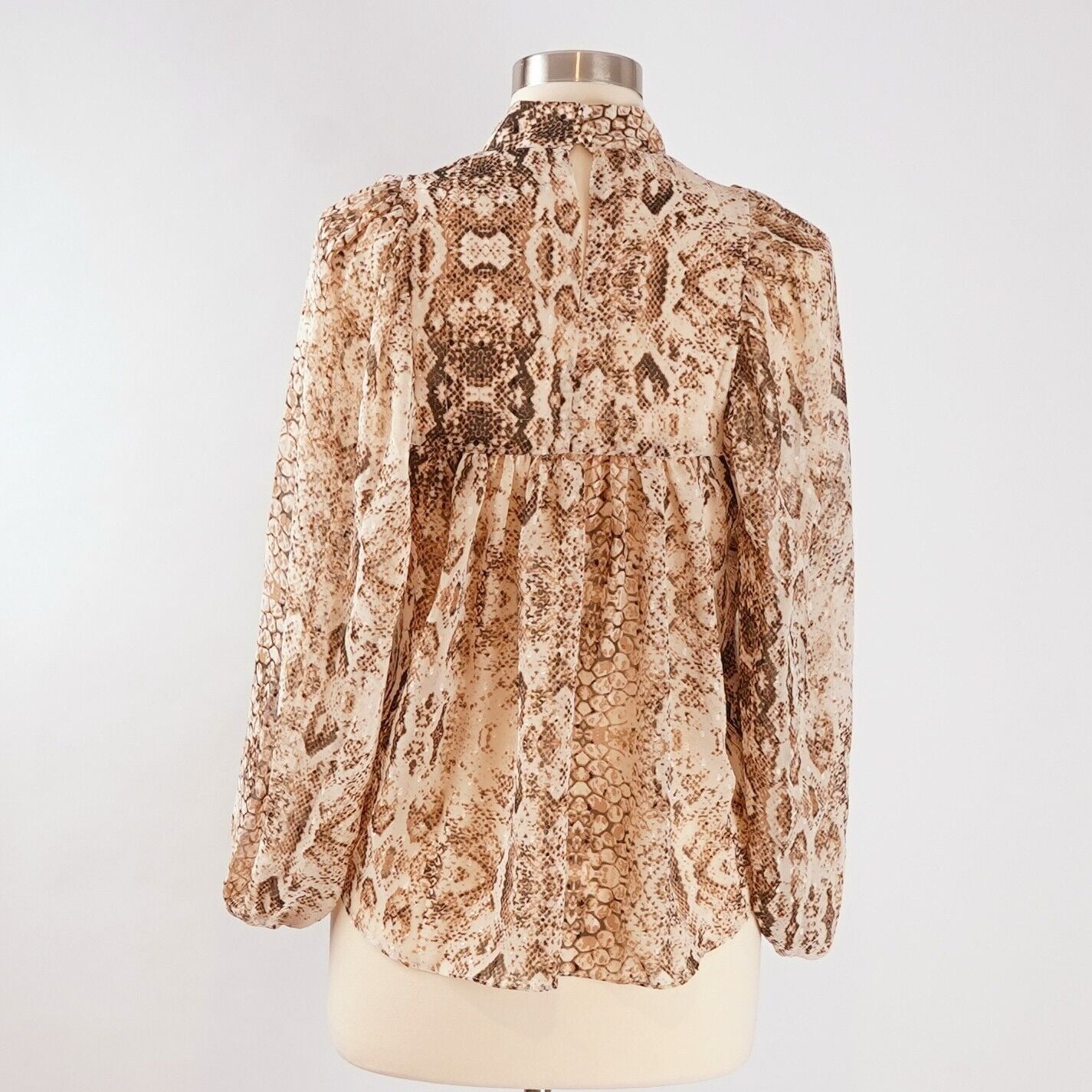 Bardot Snake Print Blouse Brown Cream - XS