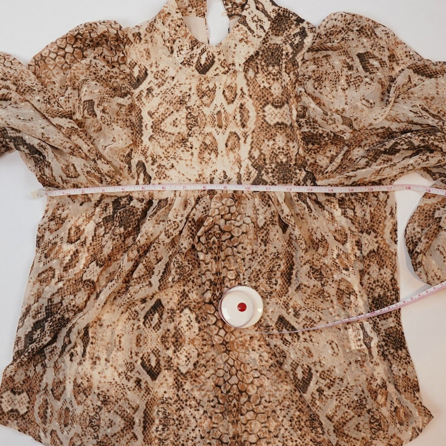 Bardot Snake Print Blouse Brown Cream - XS