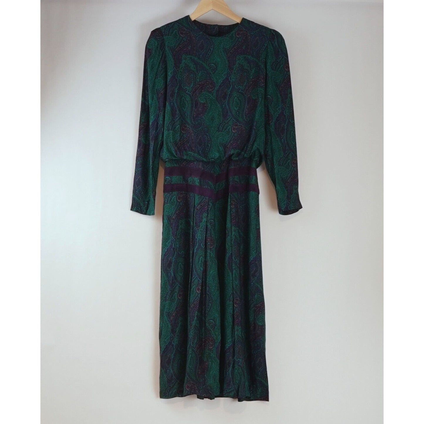 Patty O'Neil Floral/Paisley Button Back Dress - 6 - Vintage 80's