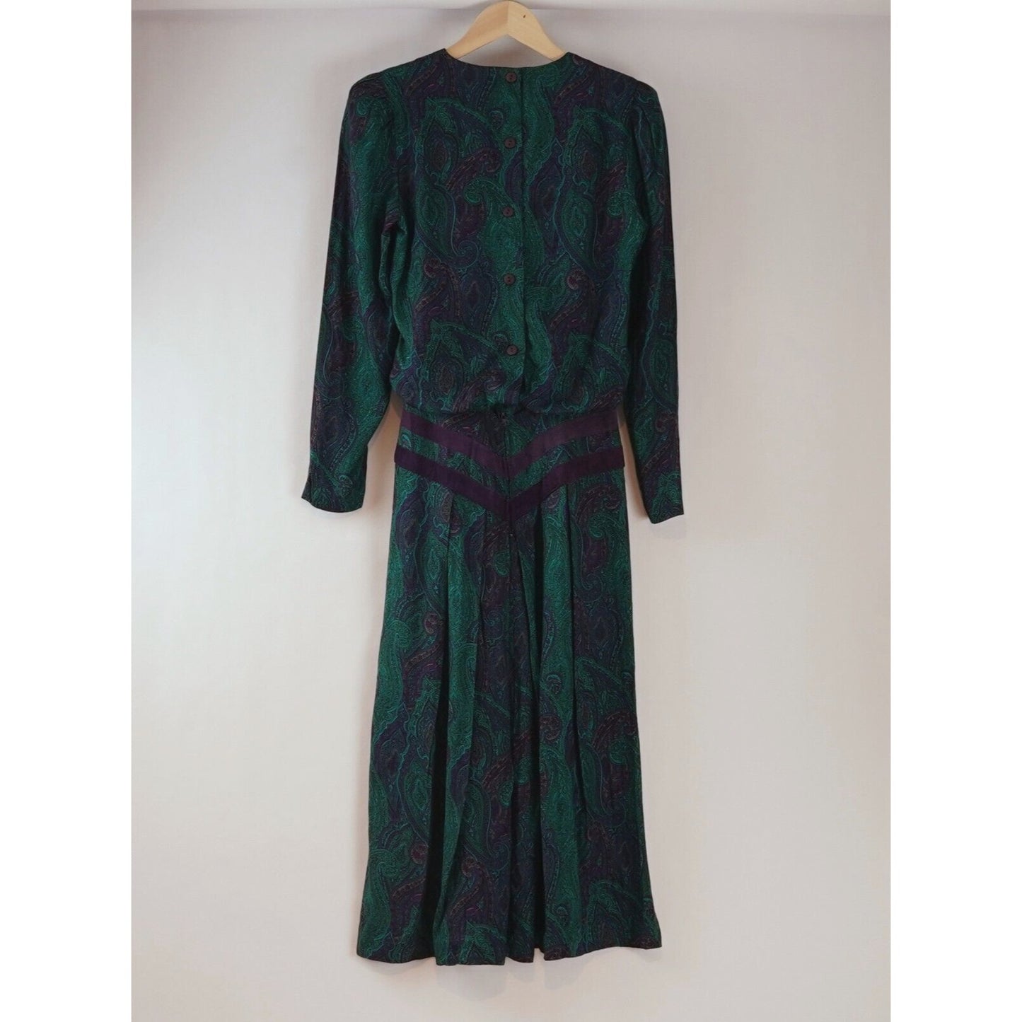 Patty O'Neil Floral/Paisley Button Back Dress - 6 - Vintage 80's