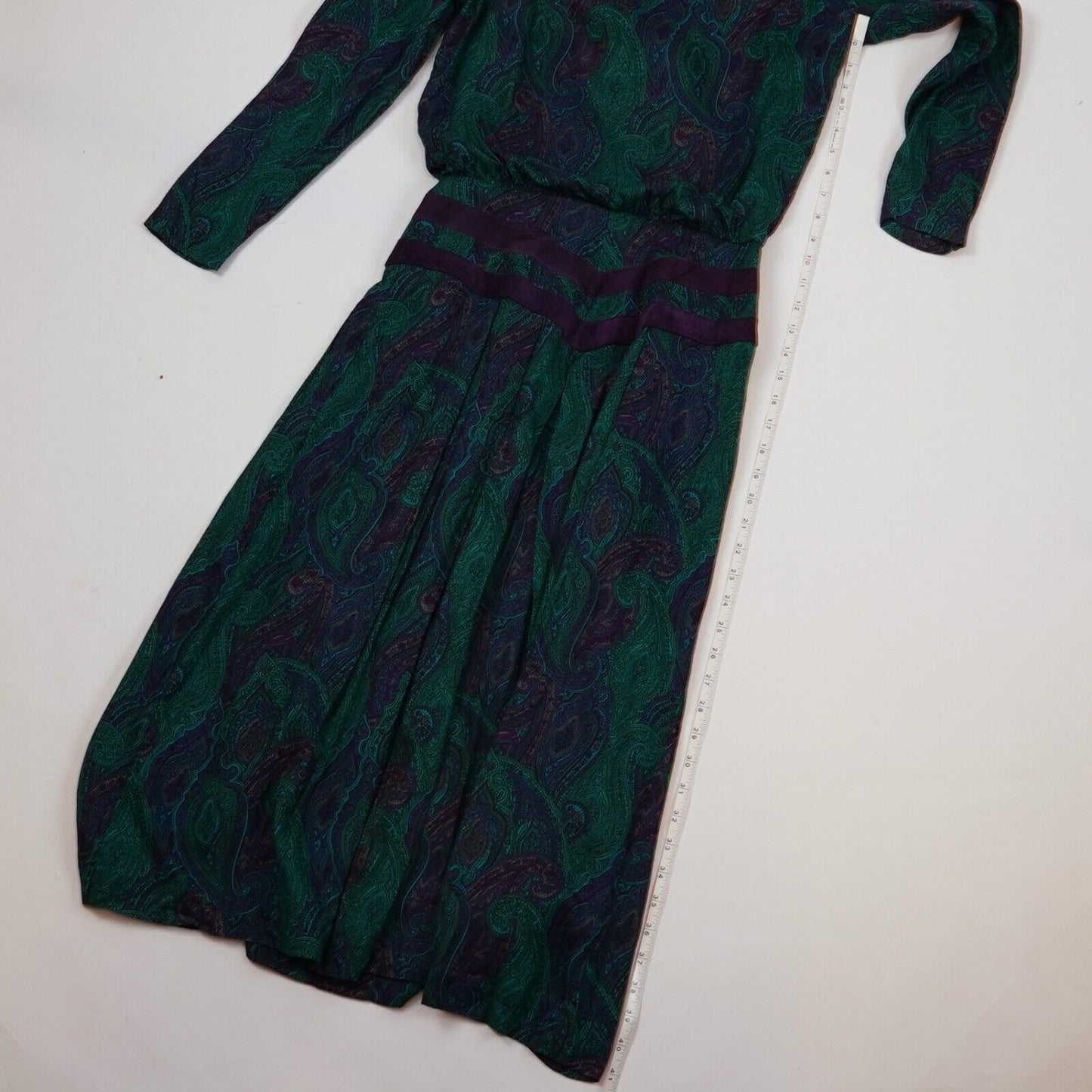 Patty O'Neil Floral/Paisley Button Back Dress - 6 - Vintage 80's
