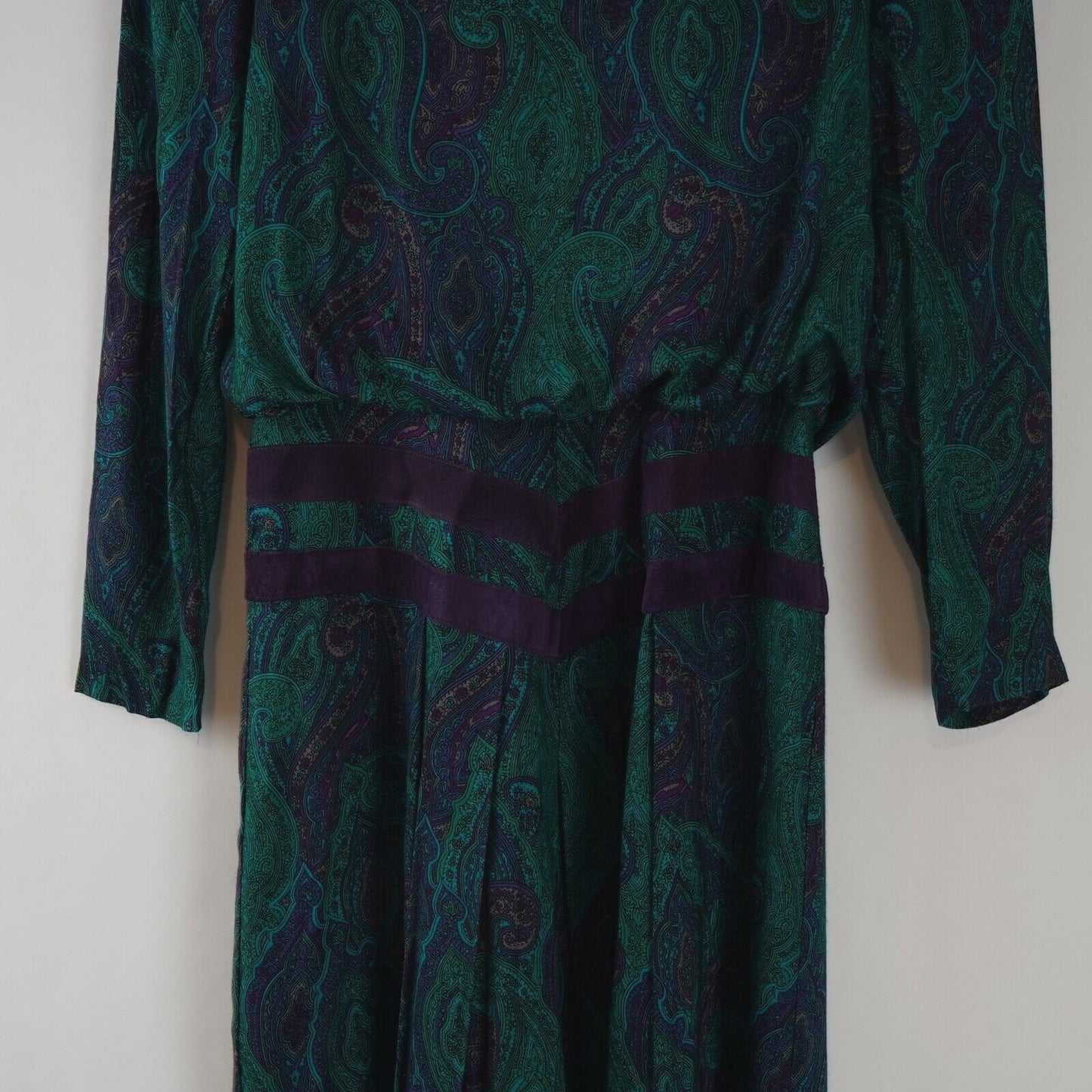 Patty O'Neil Floral/Paisley Button Back Dress - 6 - Vintage 80's