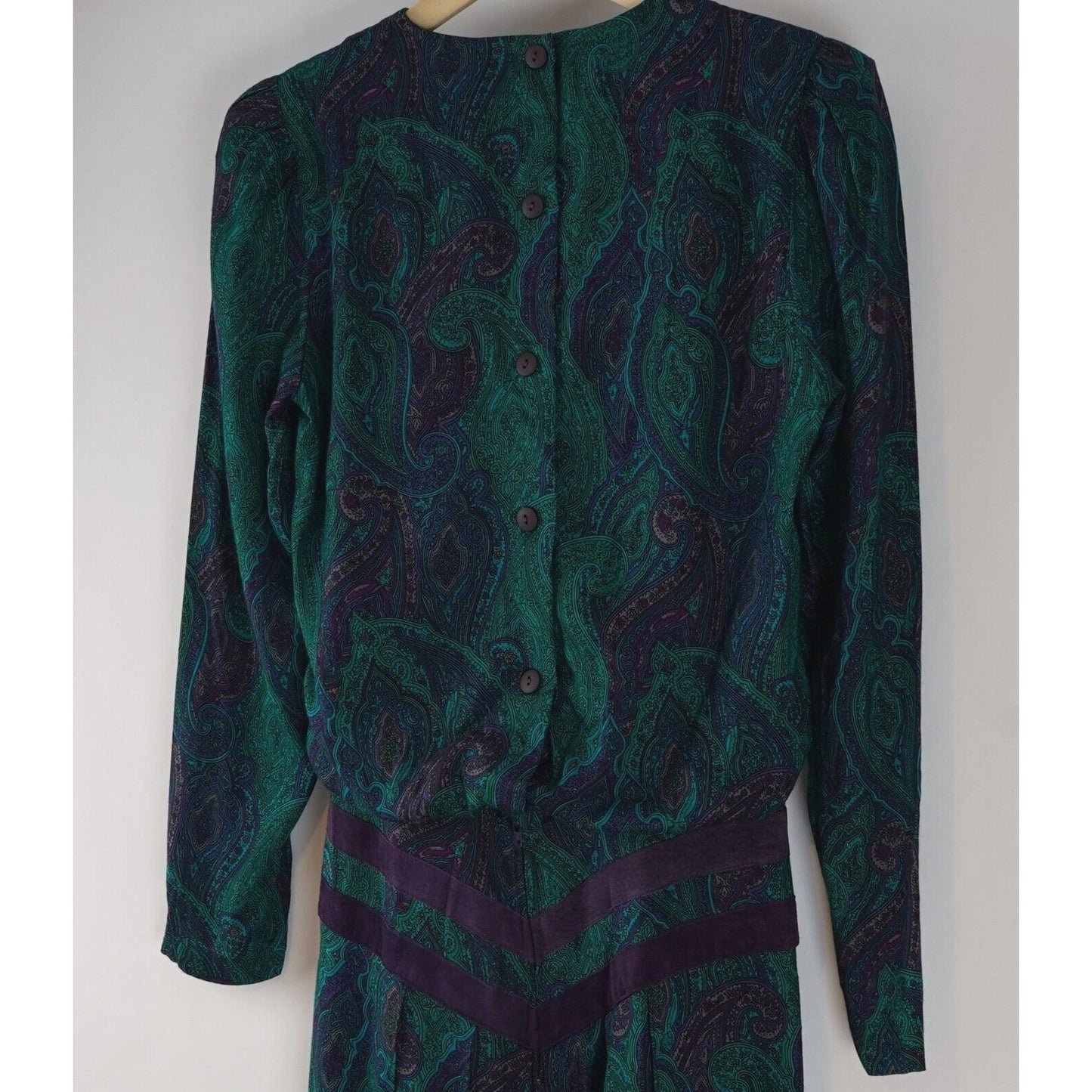 Patty O'Neil Floral/Paisley Button Back Dress - 6 - Vintage 80's