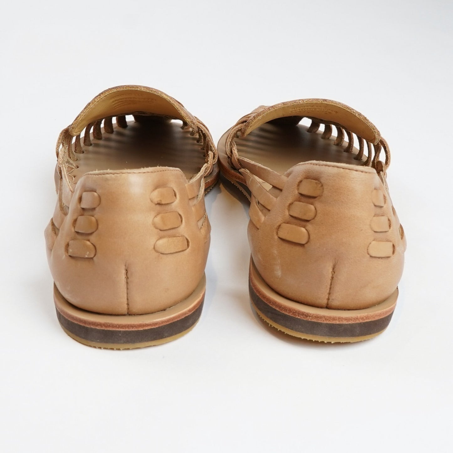 Nisolo Huarache Flat Woven Leather Sandals Almond Brown - 8.5