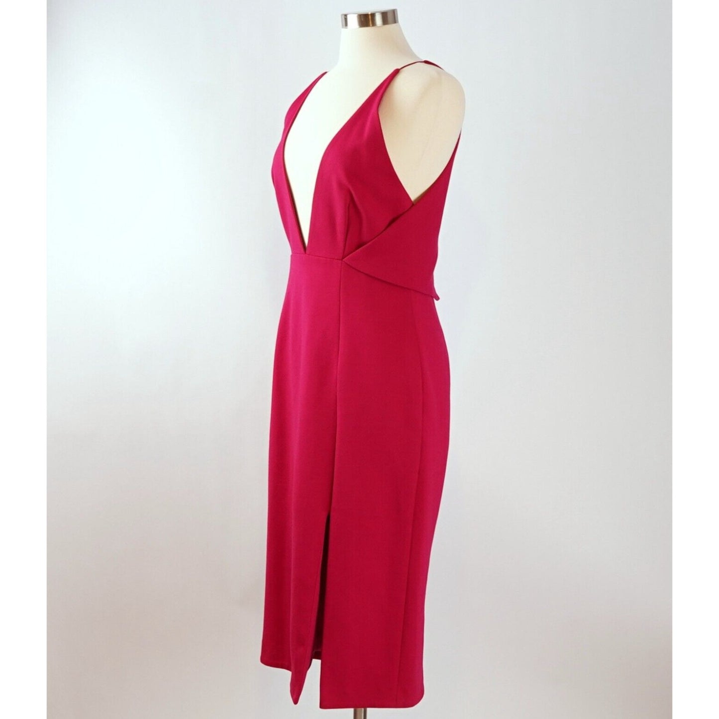 Nicholas Fuchsia Deep V Midi Dress - 8