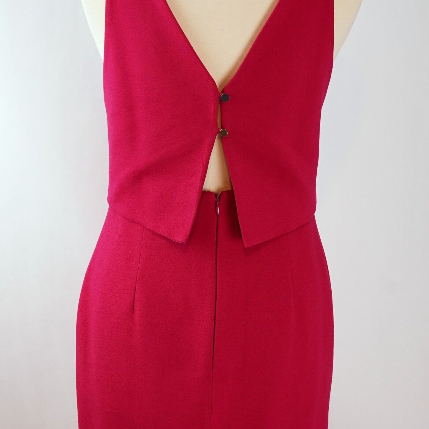 Nicholas Fuchsia Deep V Midi Dress - 8