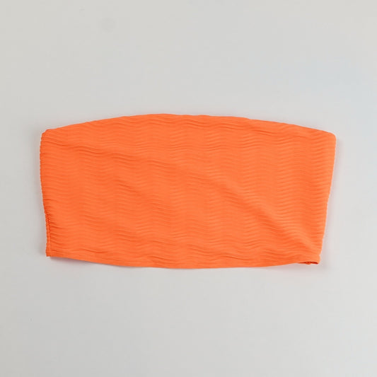 Toast Swim Palm Wave Tube Top Orange - Size Small