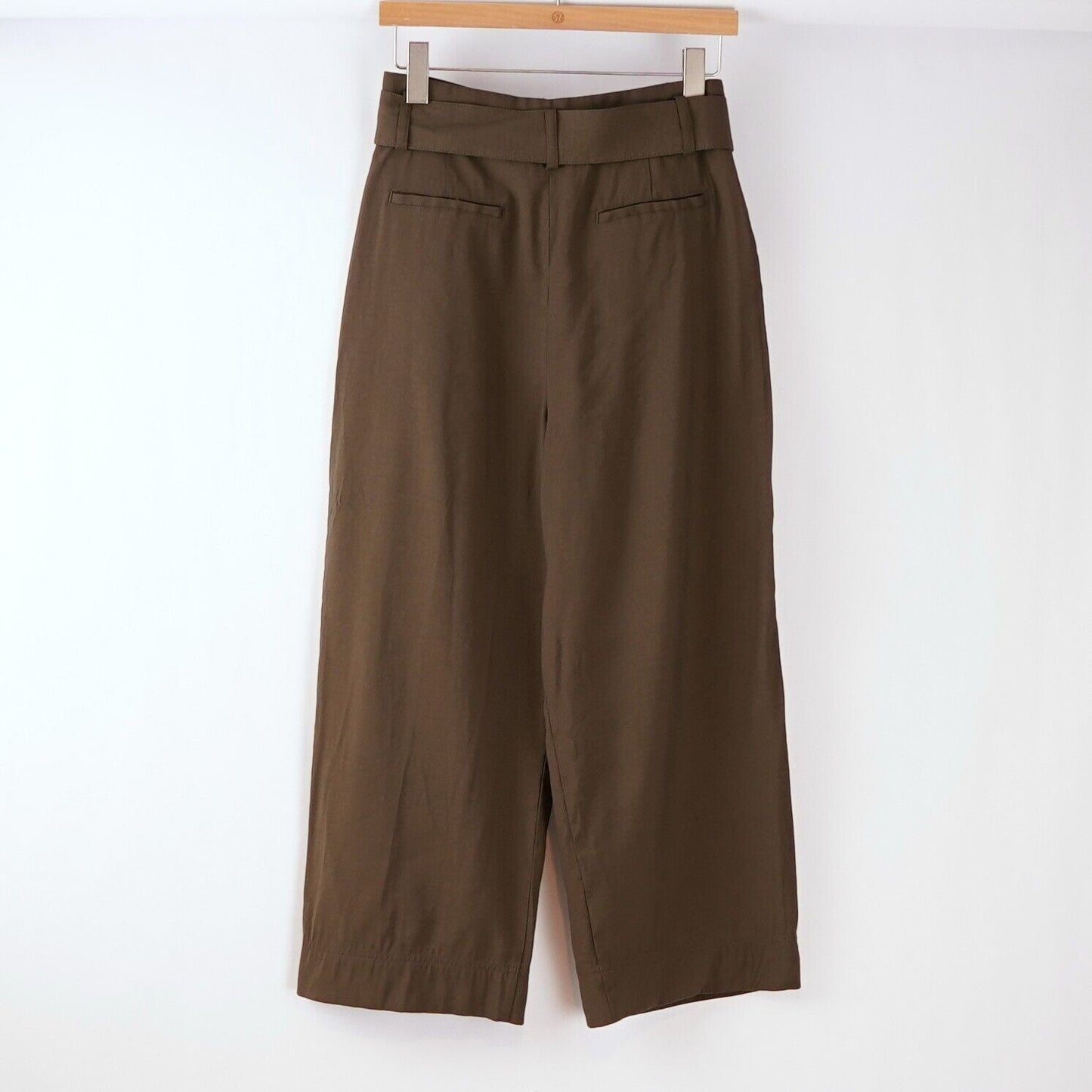 H&M Olive Belted Trouser Slack Dress Pants - 6