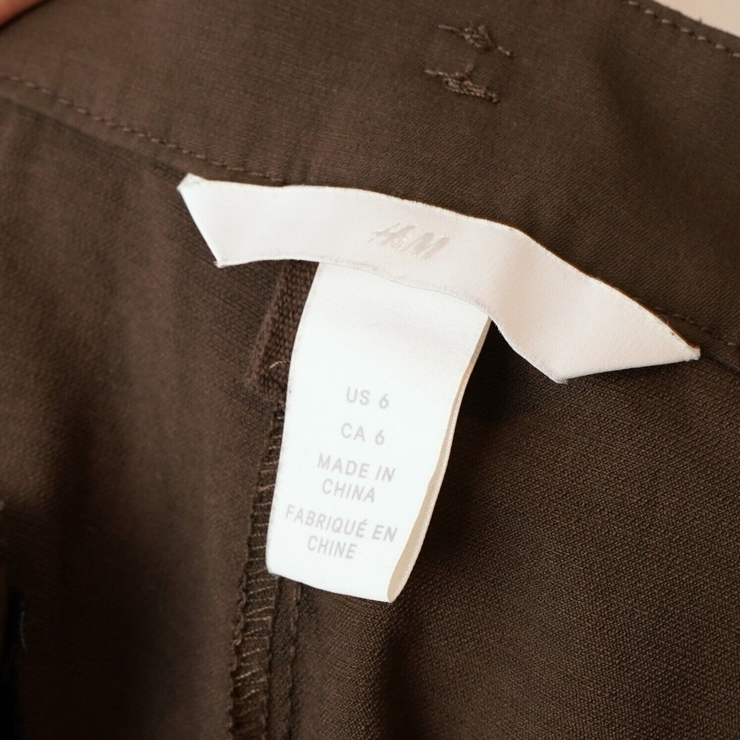 H&M Olive Belted Trouser Slack Dress Pants - 6