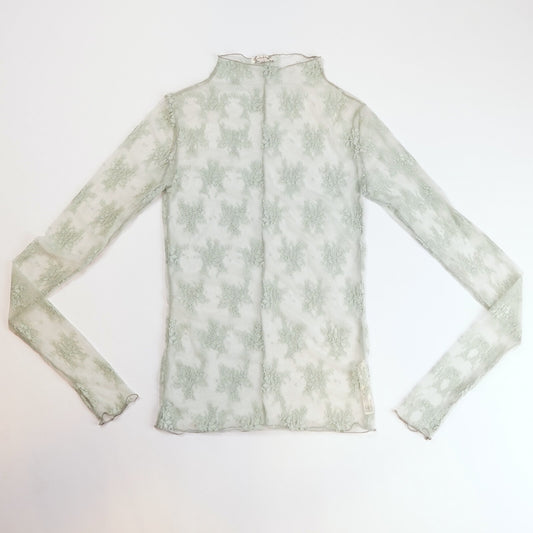 Intimately Free People Lady Lux Layering Mesh Top Polar Fog - Small