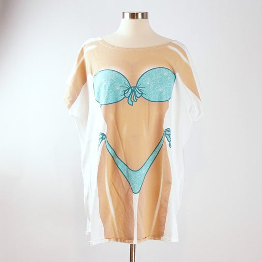 Vintage 90s LA Imprints Bikini Cover-Up Shirt Double Sided Graphic - One Size