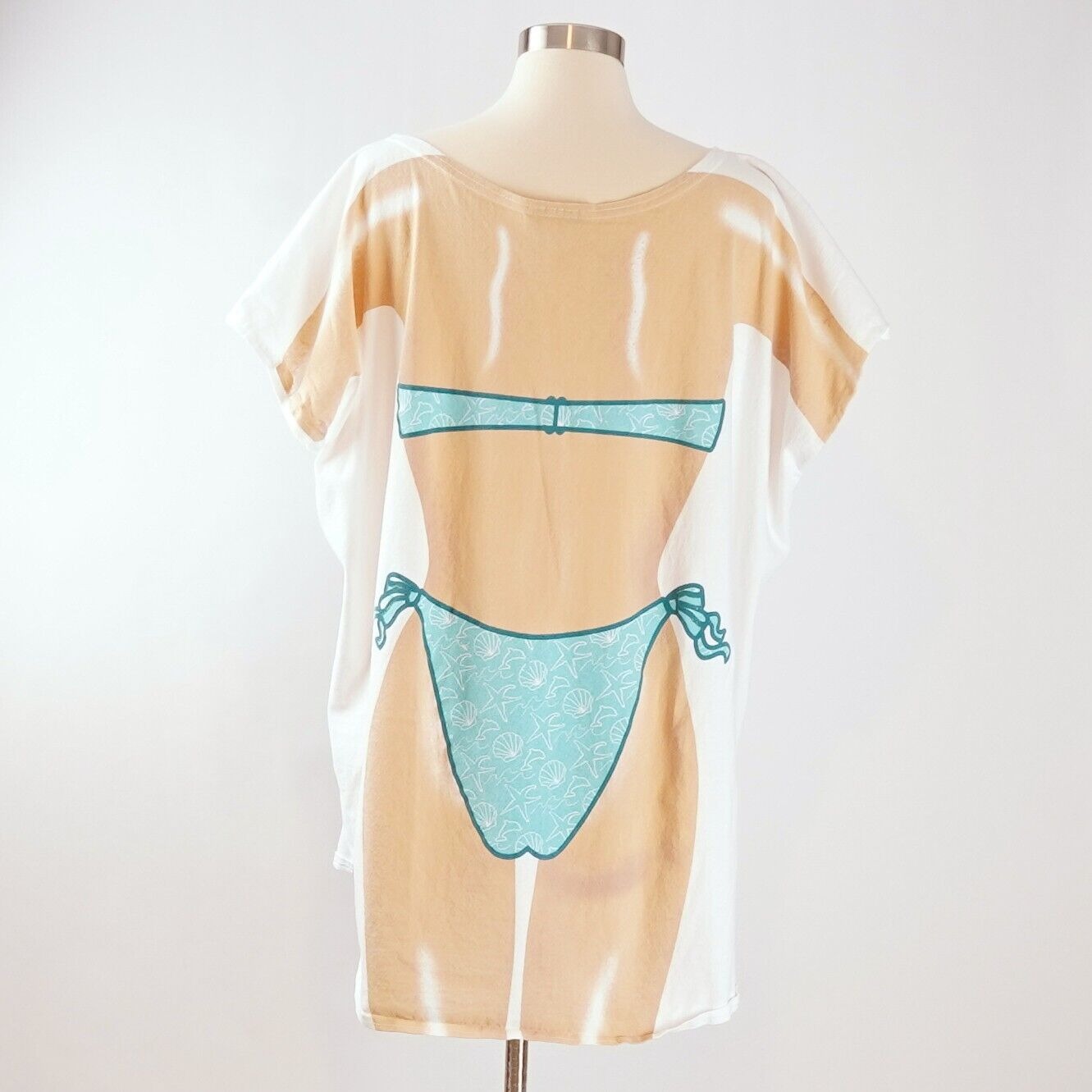 Vintage 90s LA Imprints Bikini Cover-Up Shirt Double Sided Graphic - One Size