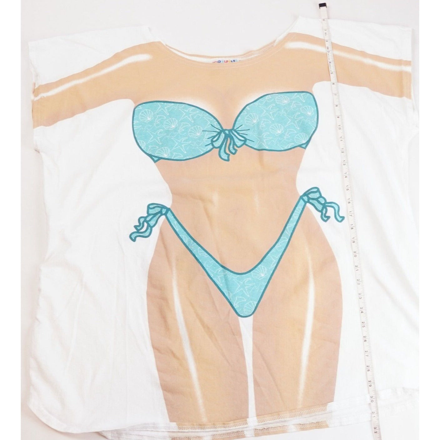 Vintage 90s LA Imprints Bikini Cover-Up Shirt Double Sided Graphic - One Size