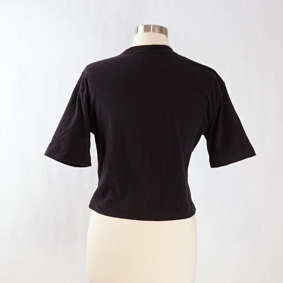 Abercrombie & Fitch Black 100% Cotton Short Sleeve Crop Top - XS