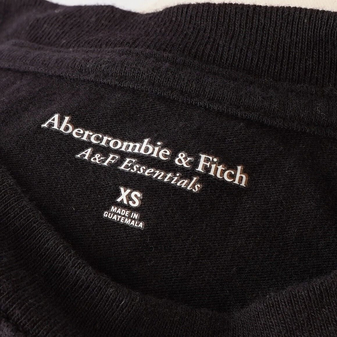 Abercrombie & Fitch Black 100% Cotton Short Sleeve Crop Top - XS