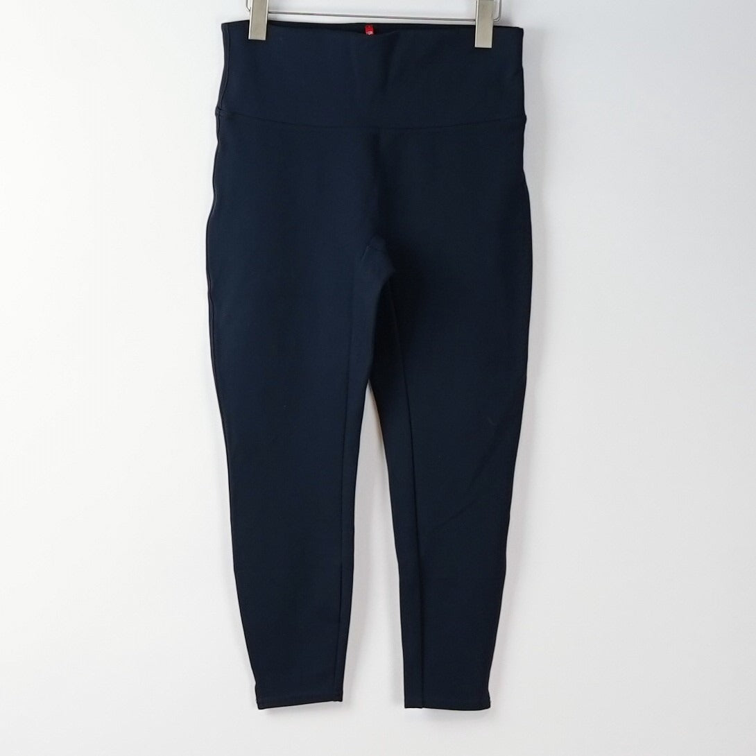 Spanx Ponte Ankle Length Slit Hem Leggings Navy - Large Petite