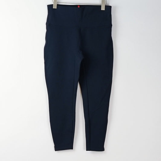 Spanx Ponte Ankle Length Slit Hem Leggings Navy - Large Petite