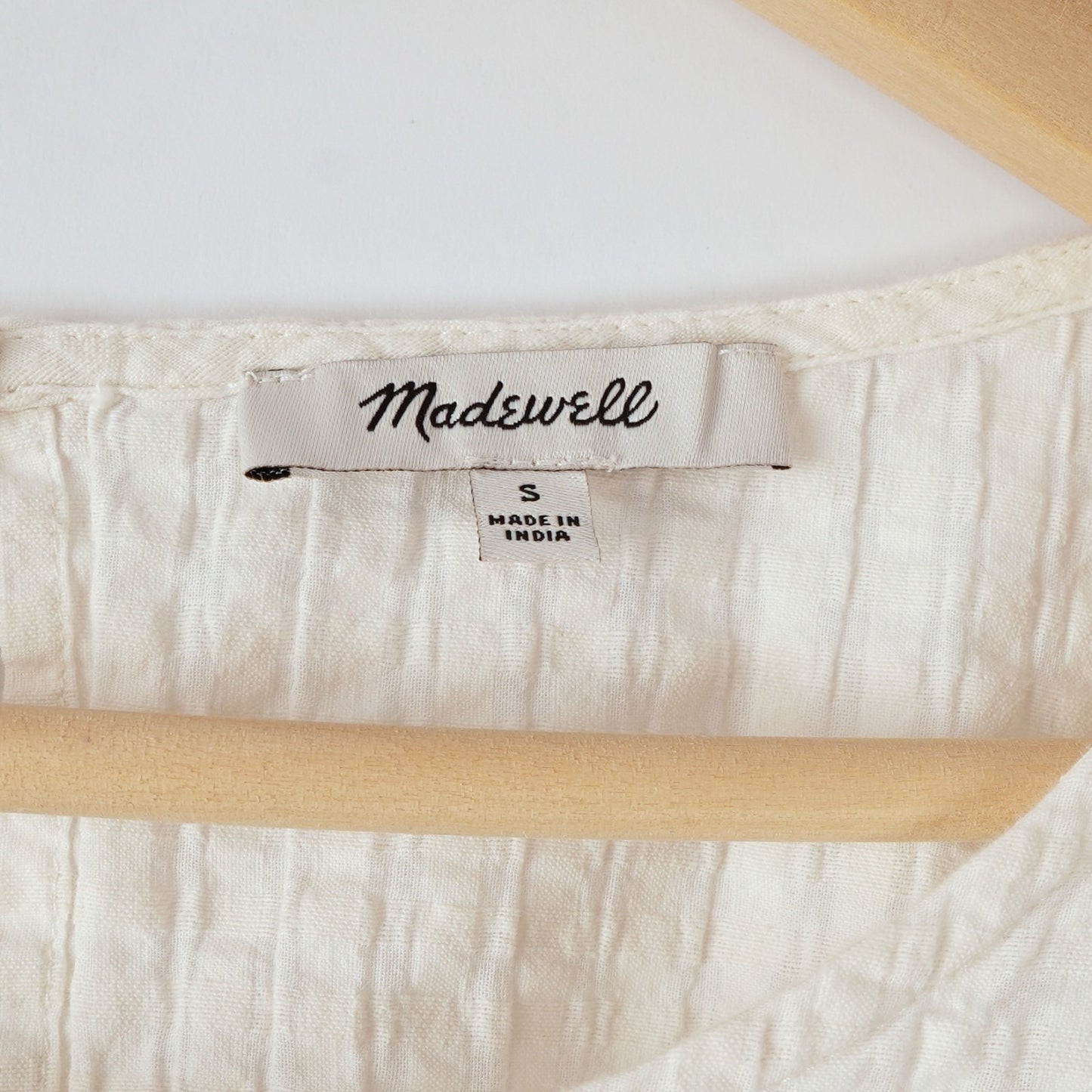 Madewell Cutout Romper in Seersucker White - S