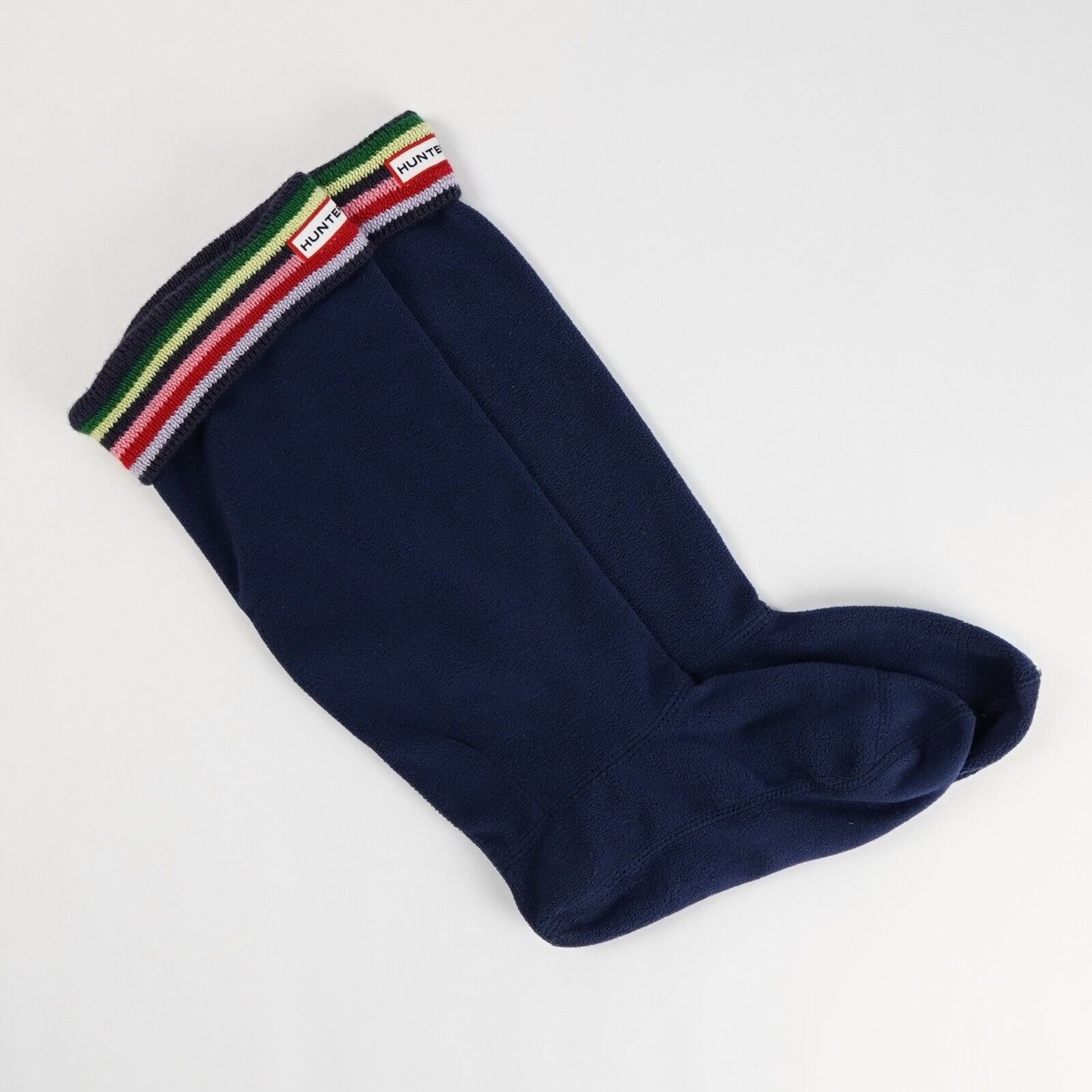 Hunter Navy Fleece Striped Cuff Boot Liner Socks - Size M/L