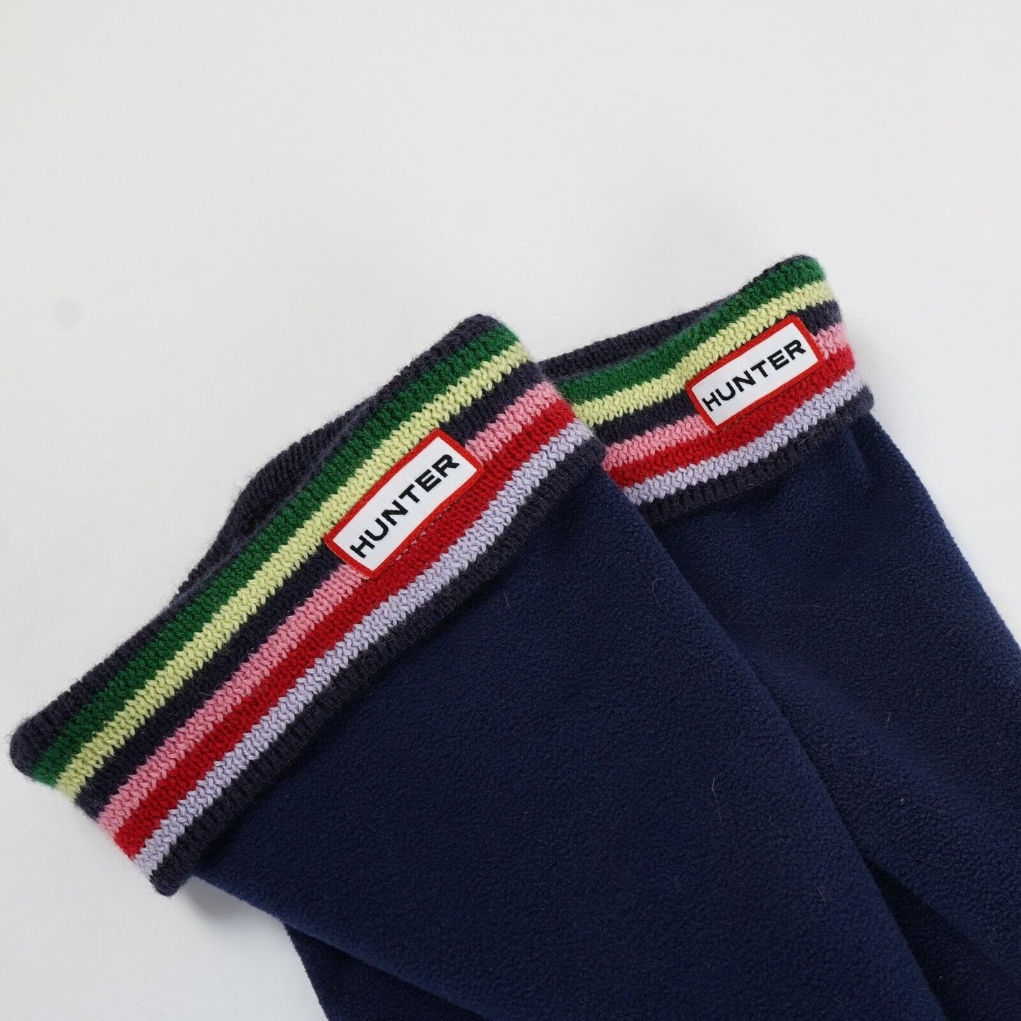 Hunter Navy Fleece Striped Cuff Boot Liner Socks - Size M/L