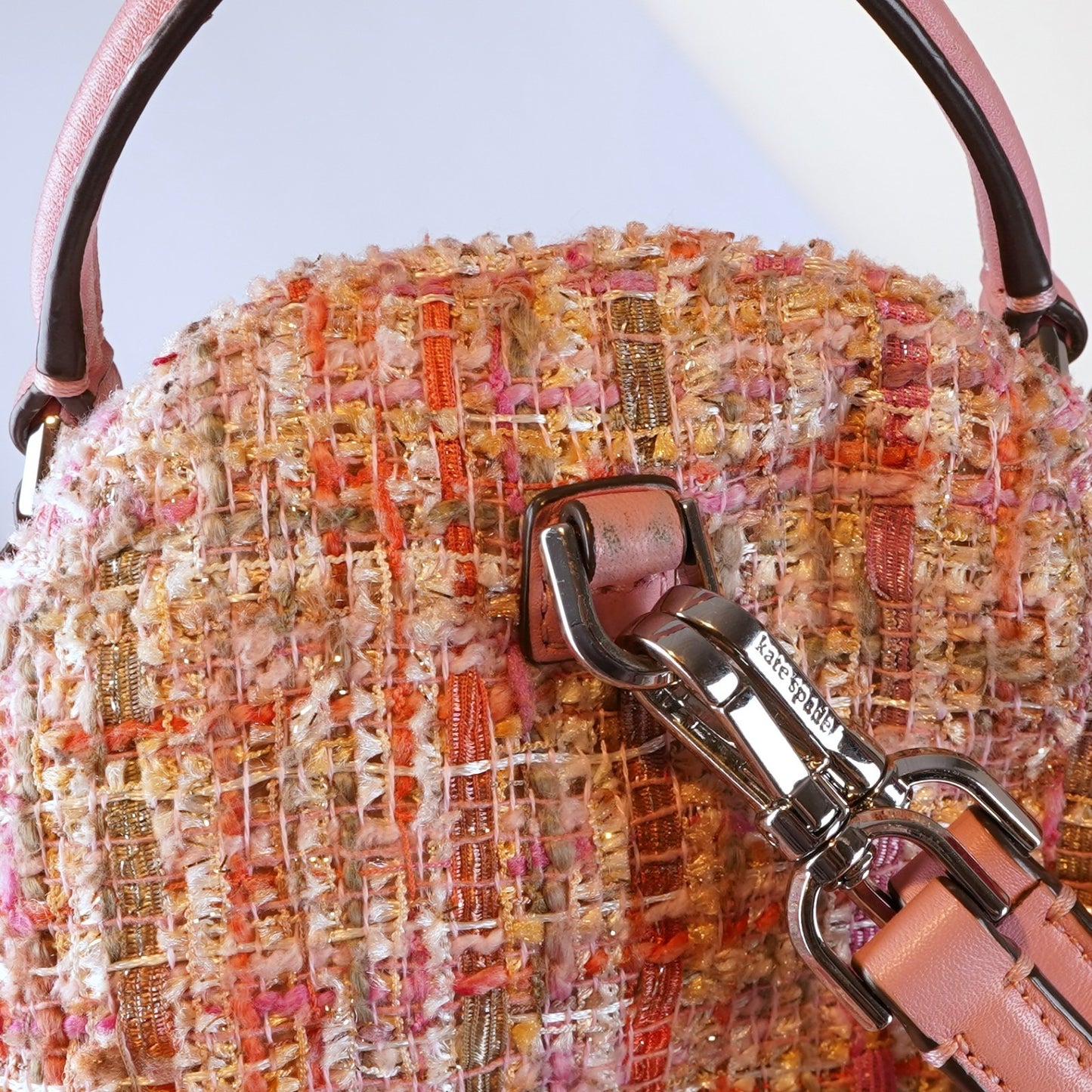 Kate Spade Briar Lane Mini Quilted Pink Tweed Leather Convertible Backpack