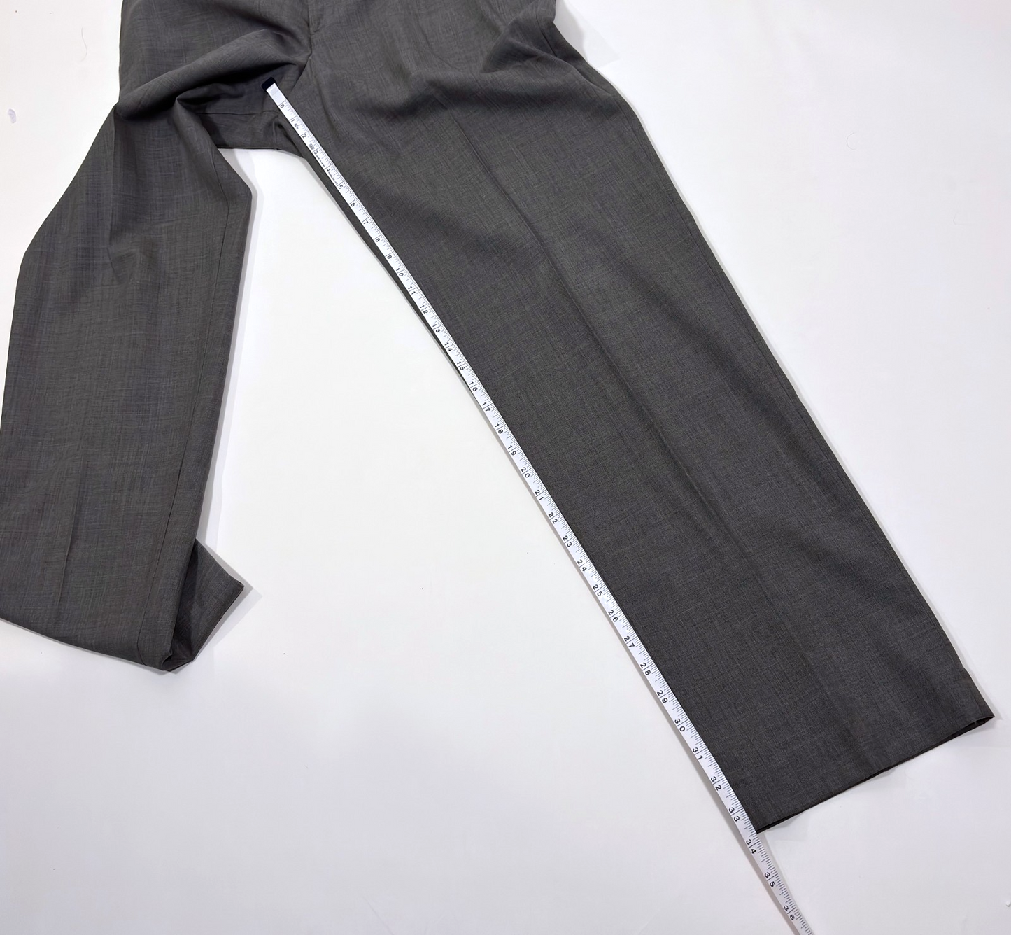 LL Bean Mens Wool Trouser Pants Grey - 34x34