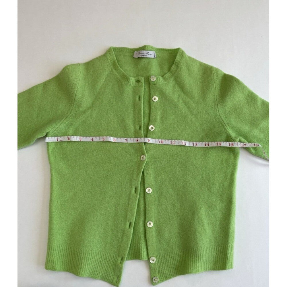 Valentino Rama by Deborah Cashmere Cardigan Sweater Italy Lime Green - XS/S