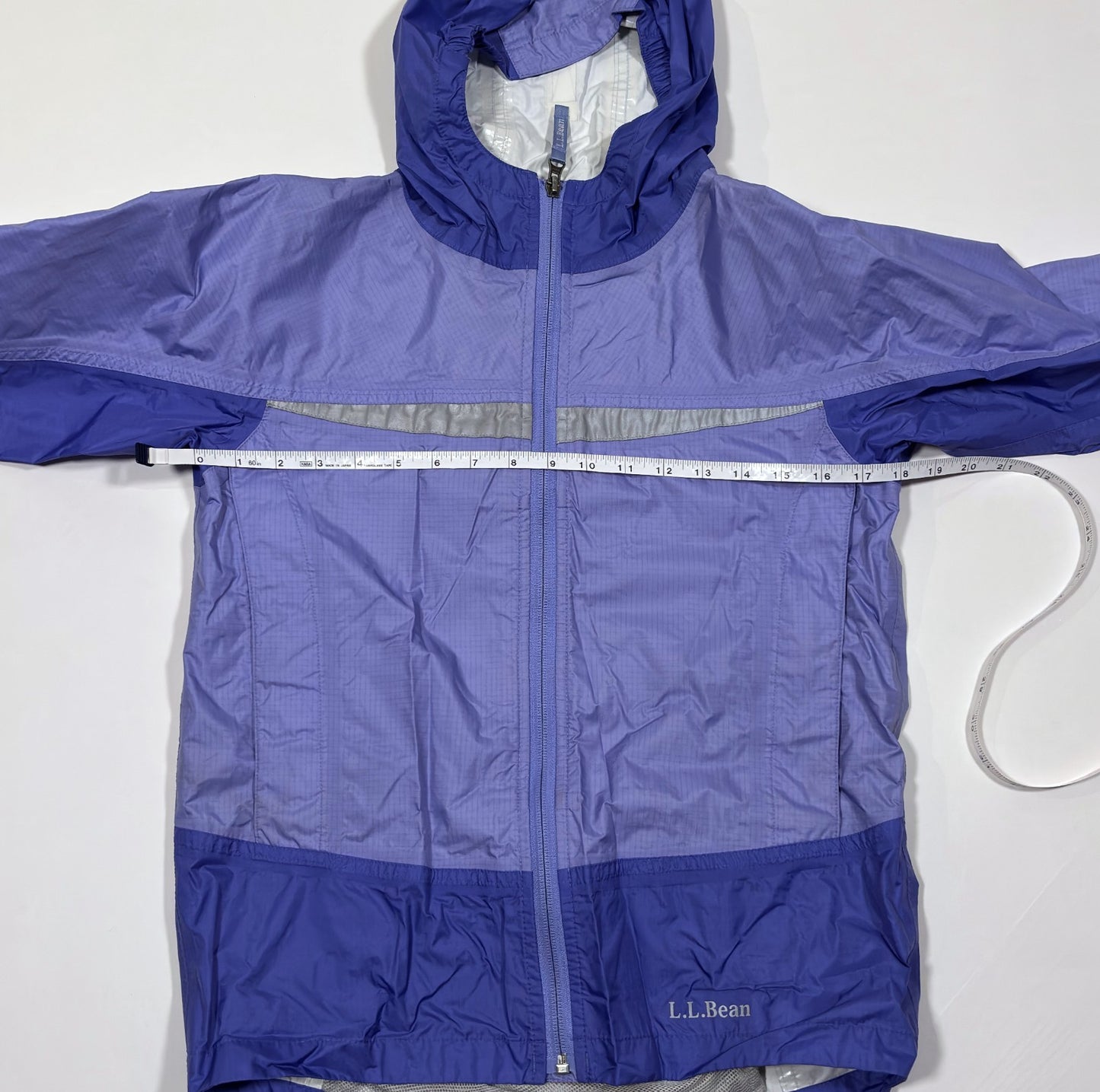 LL Bean Rain Coat Jacket Windbreaker Hoodie Blue - Kids 10-12