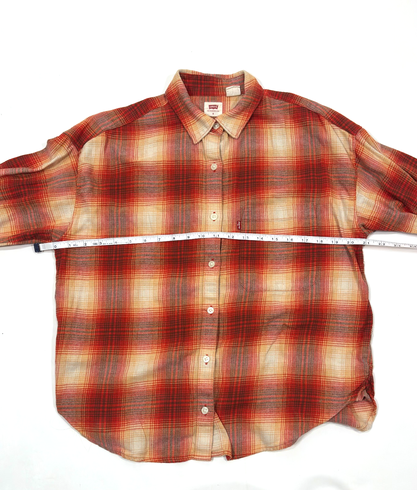 Levi's Henri Flannel Flame Scarlet Plaid Button Down Shirt - S