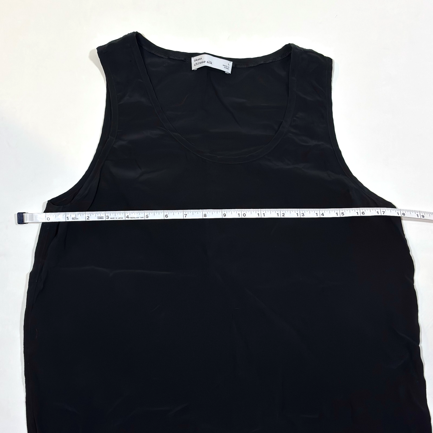 Grana Chinese Silk Classic Black Tank Top - L