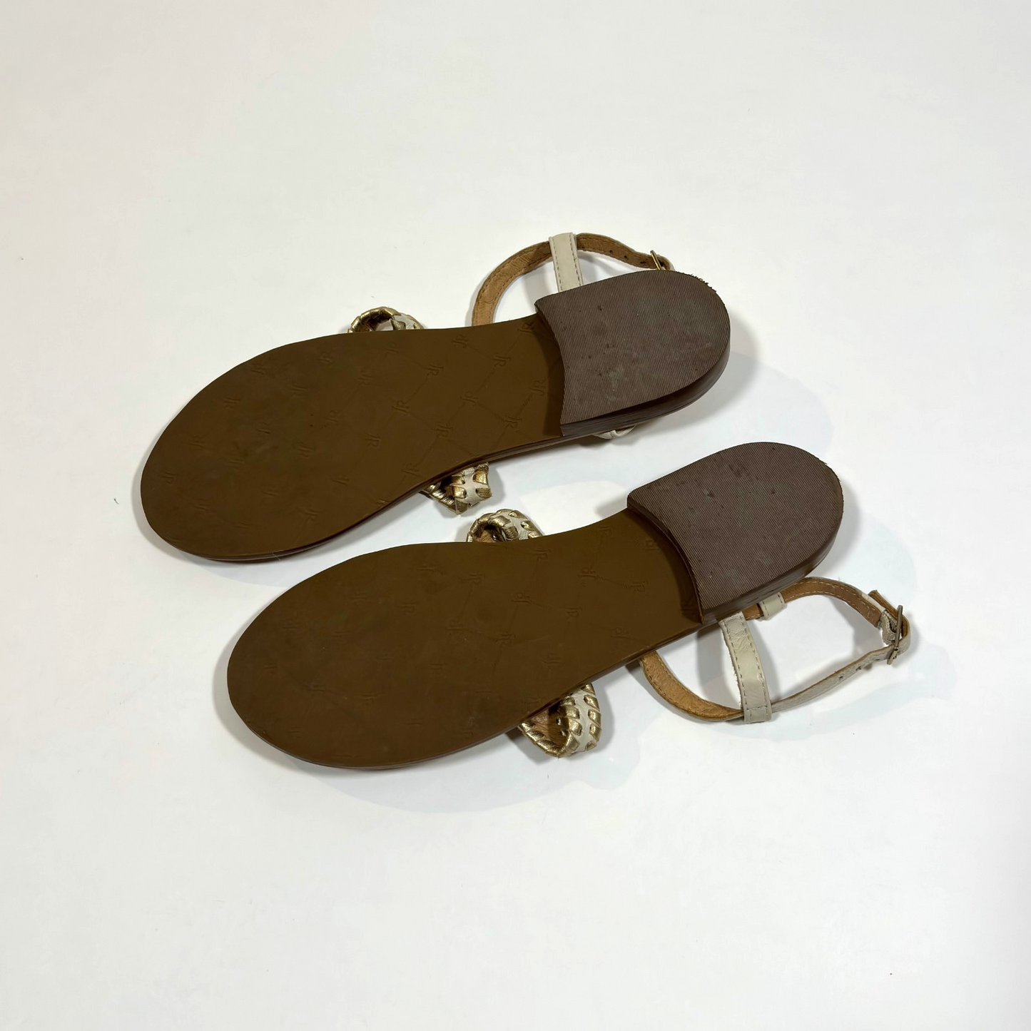 Jack Rogers Maci Strappy Sandals Bone & Gold Leather - 7