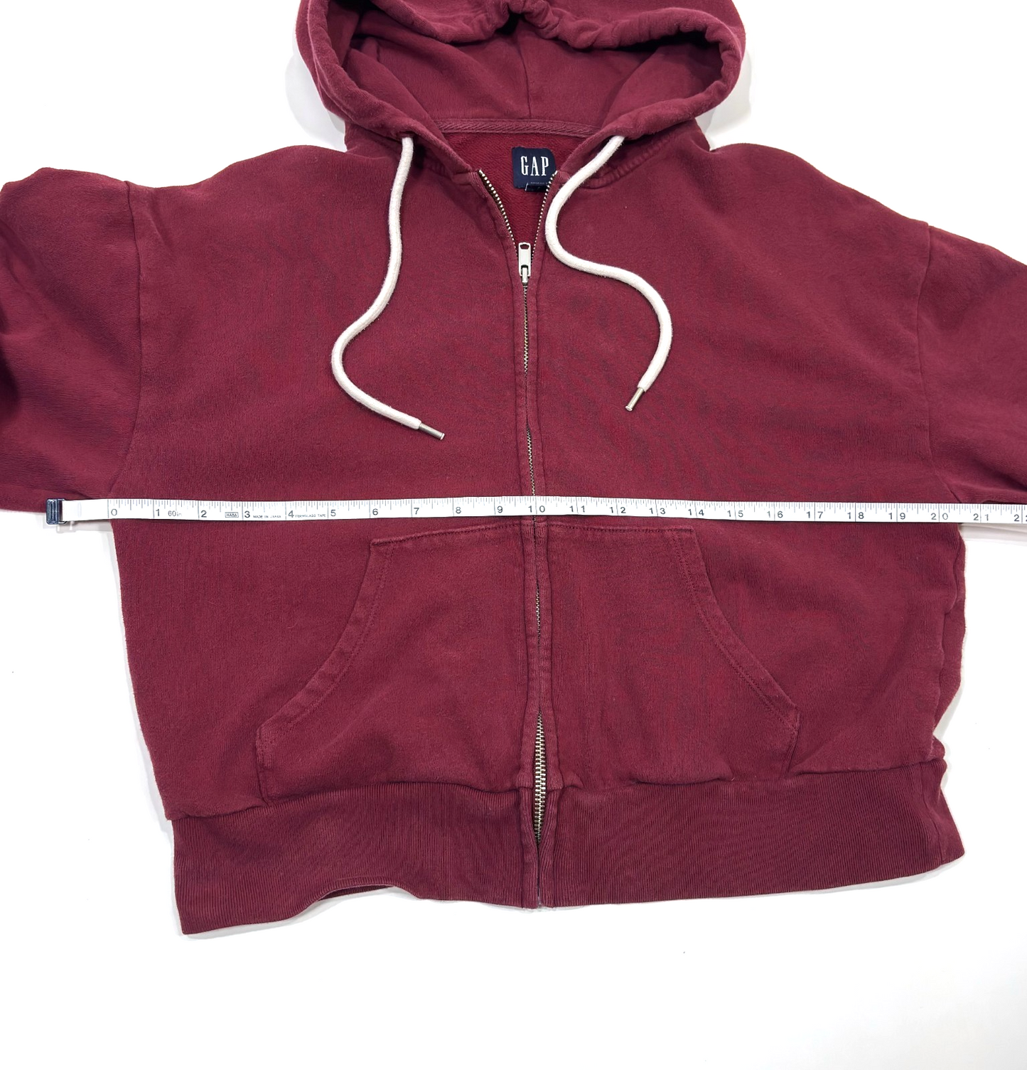 Gap Full Zip Up Hoodie Sweatshirt Deep Burgundy Maroon - S
