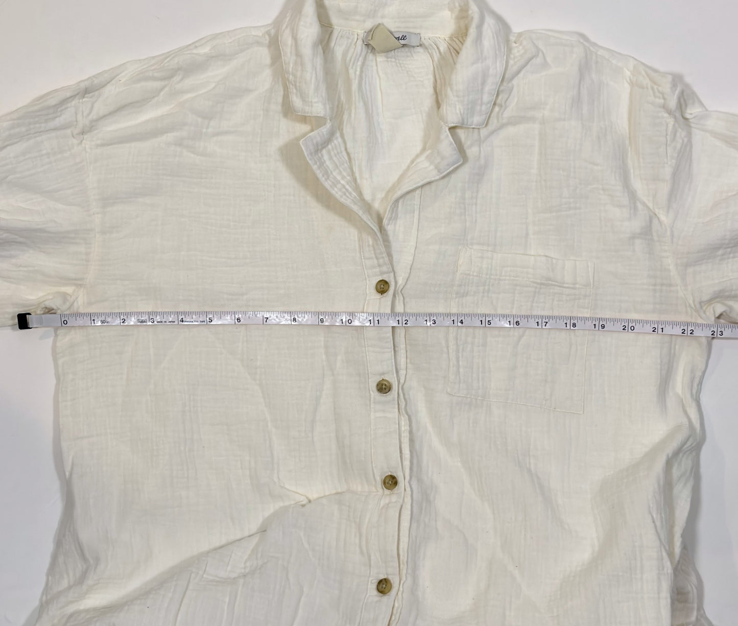 Madewell Lightestspun Gauze Cover-Up Maxi Shirtdress Cream - Large