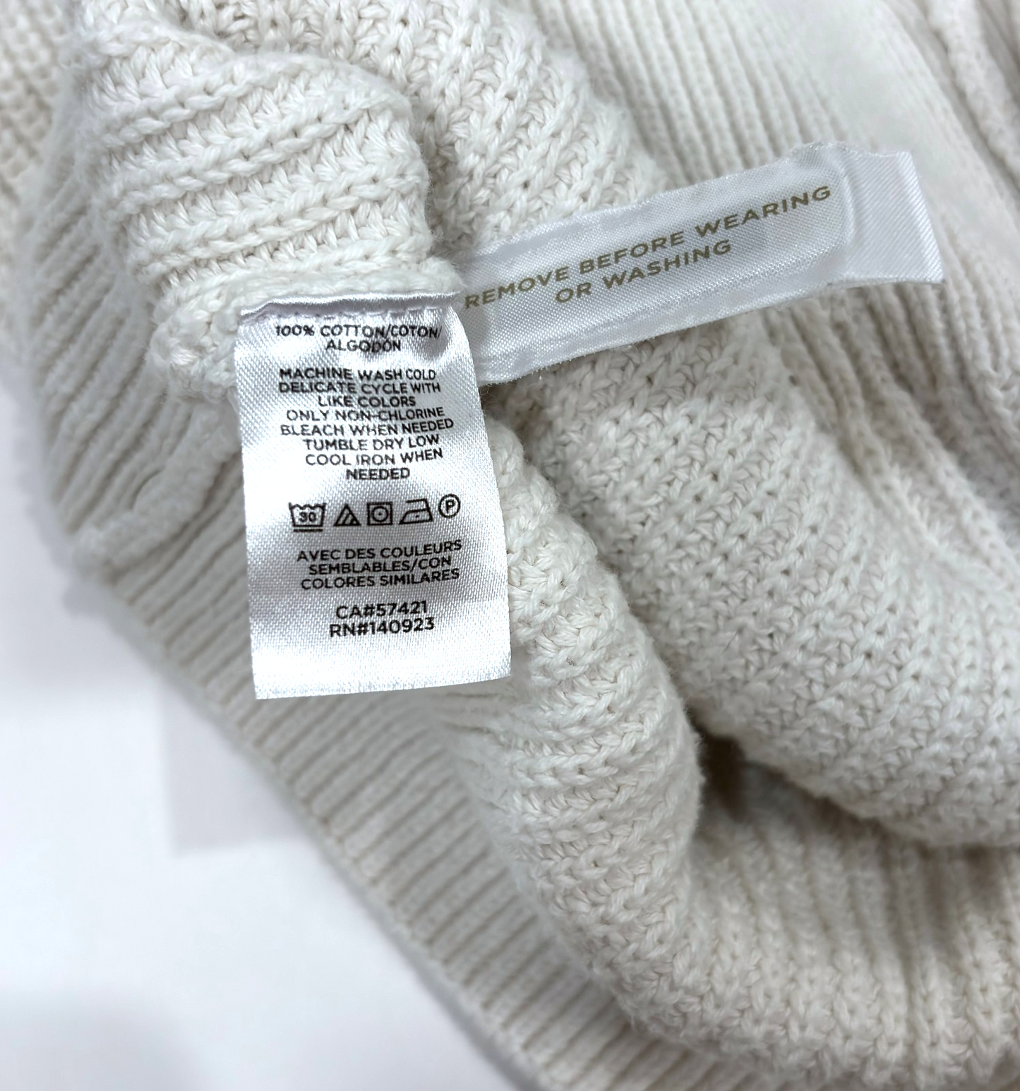 Loft Cardigan Sweater Button Front V Neck White Cotton - XS