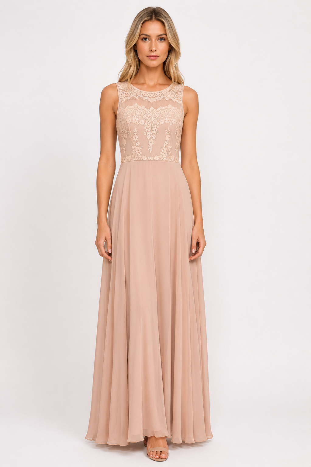 Lulus Forever Kind of Love Blush Lace Maxi Dress - M