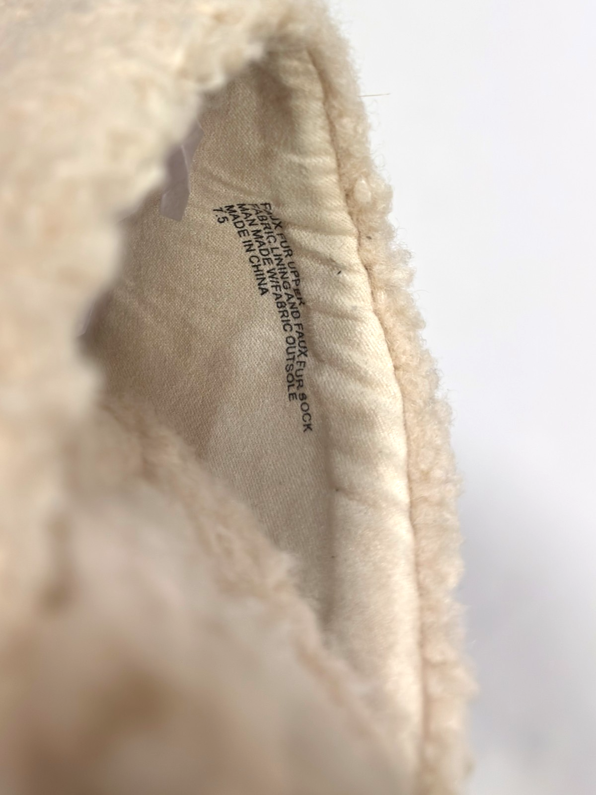 Birdie The Lark Sherpa Shearling Mule Slide Flats Ivory - 7.5
