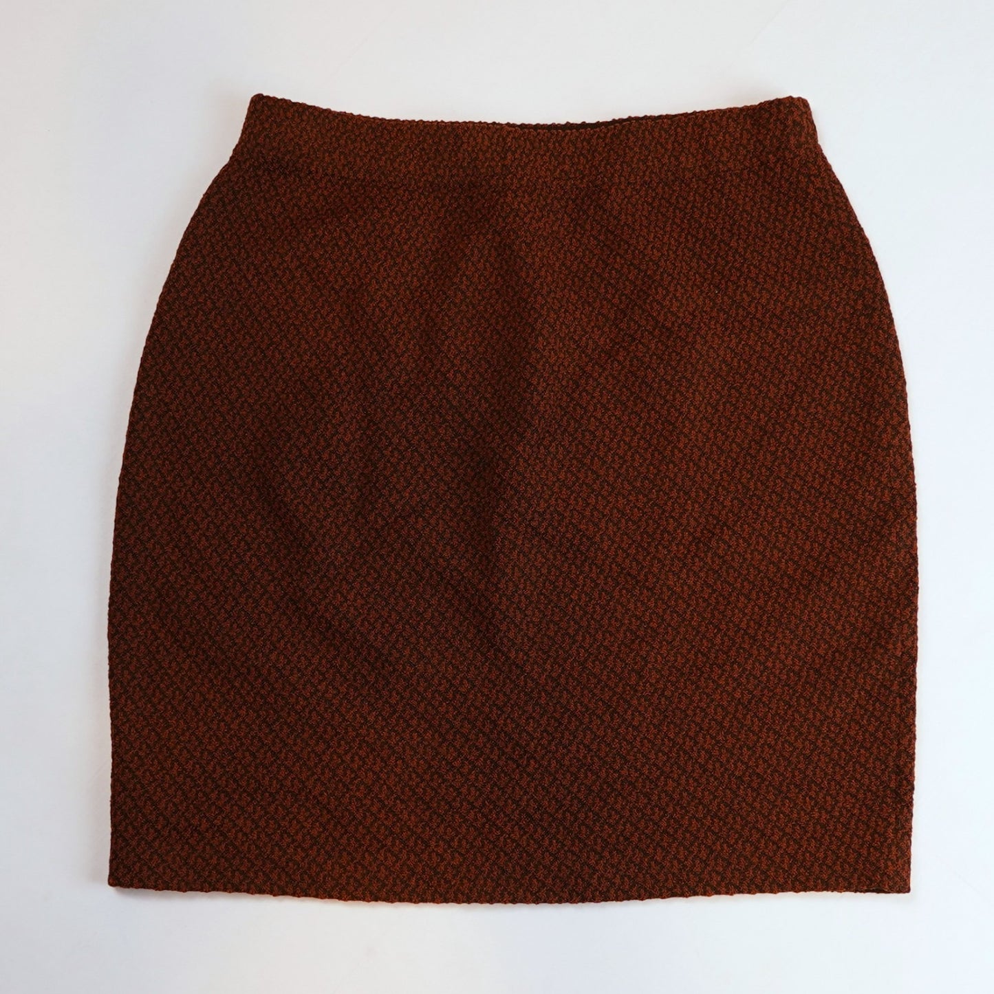 St. John Collection Rust & Dark Brown Textured Santana Knit Skirt - 4