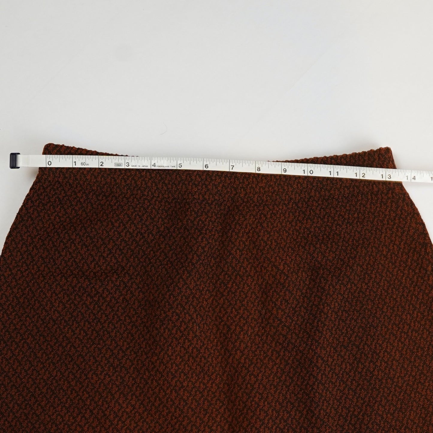 St. John Collection Rust & Dark Brown Textured Santana Knit Skirt - 4