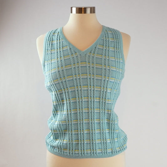 Lilly Pulitzer V-Neck Striped Sweater Vest - M - Vintage 90's