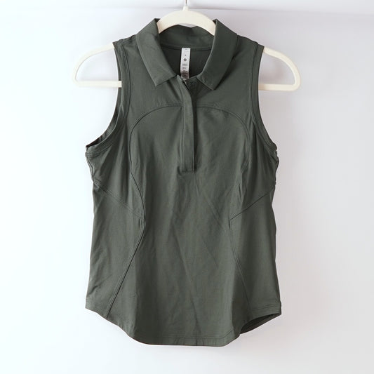 Lululemon Quick-Dry Sleeveless Polo Shirt Green - 4