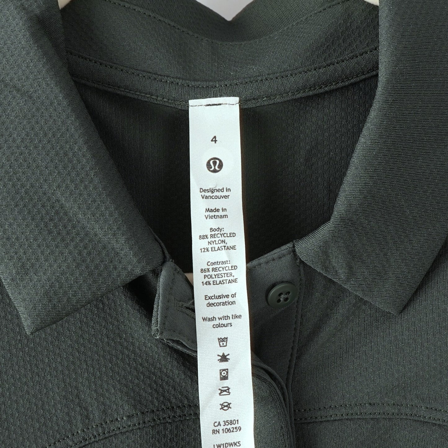 Lululemon Quick-Dry Sleeveless Polo Shirt Green - 4