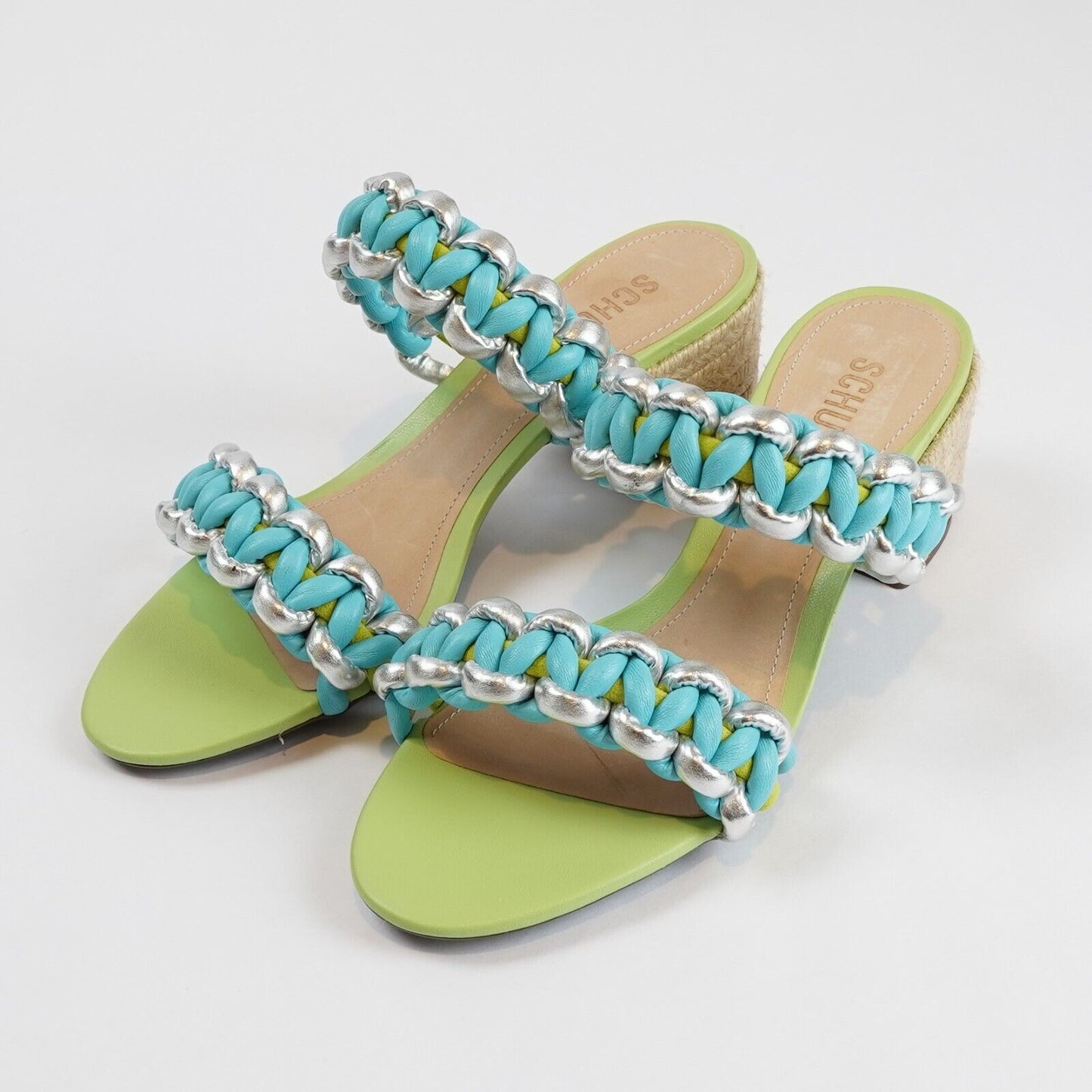 Schutz Colorful Juliet Braided Block Heel Sandals - 7.5