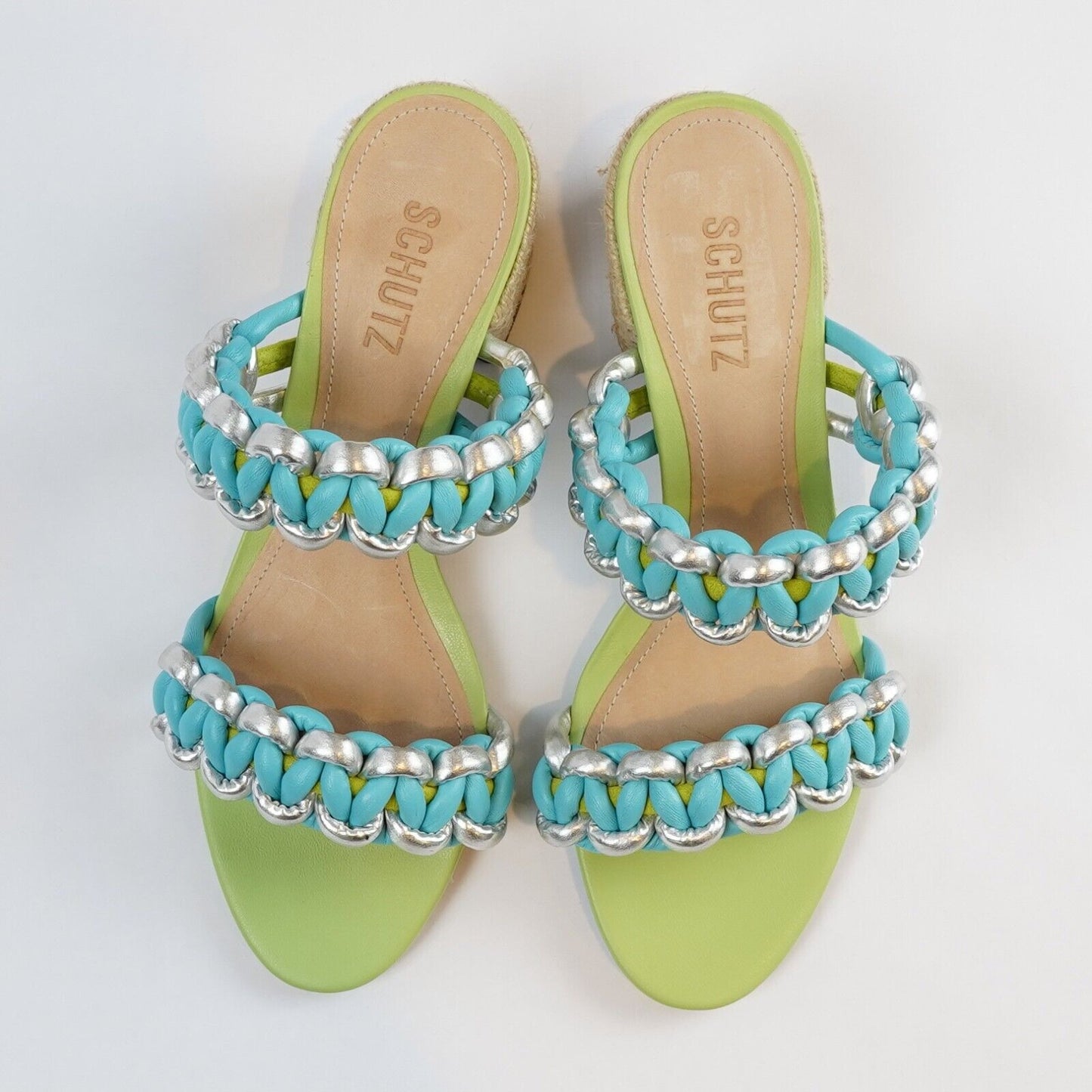 Schutz Colorful Juliet Braided Block Heel Sandals - 7.5