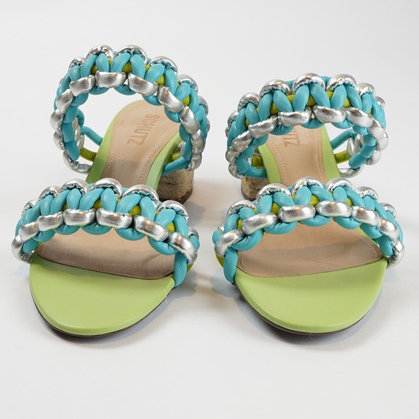 Schutz Colorful Juliet Braided Block Heel Sandals - 7.5