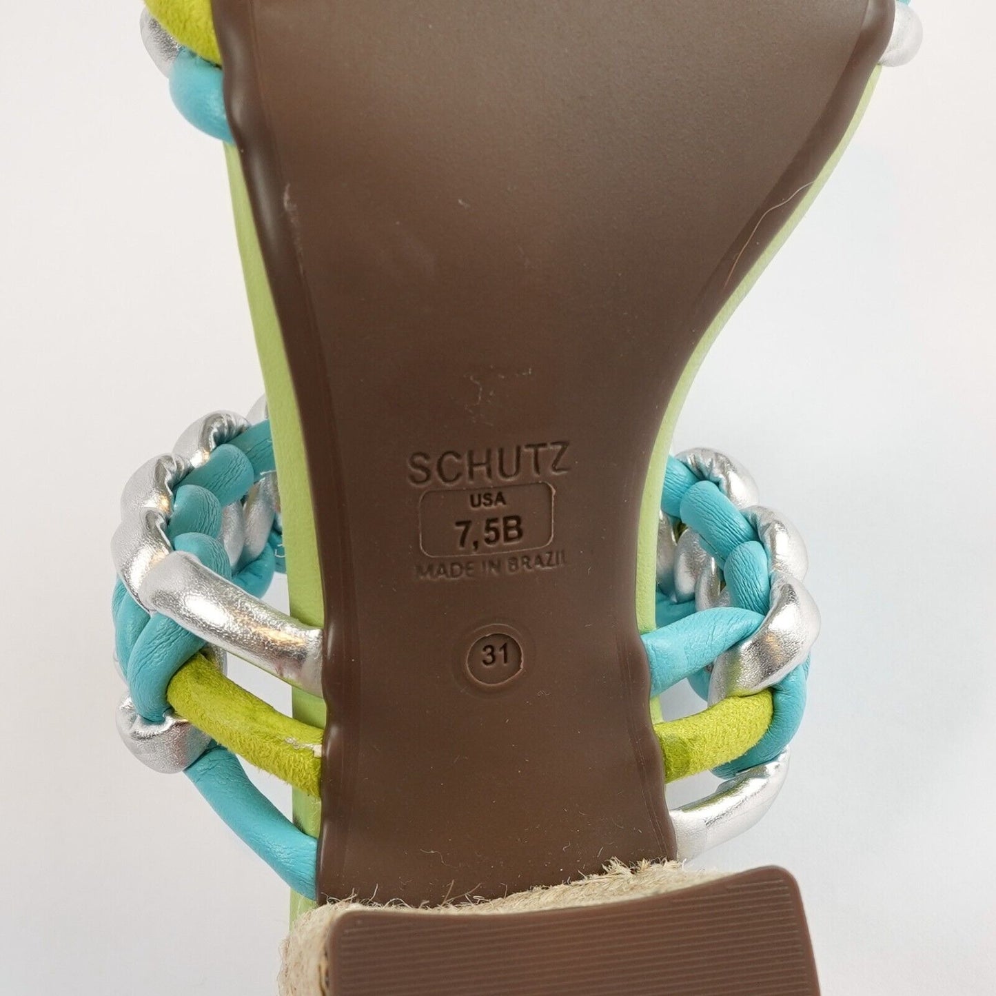 Schutz Colorful Juliet Braided Block Heel Sandals - 7.5