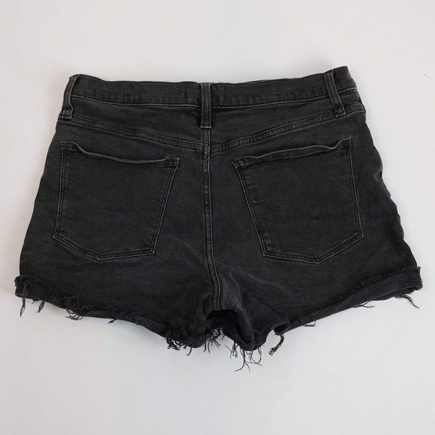 Madewell High Rise Cutoff Jean Shorts Black Denim Raw Hem - 29
